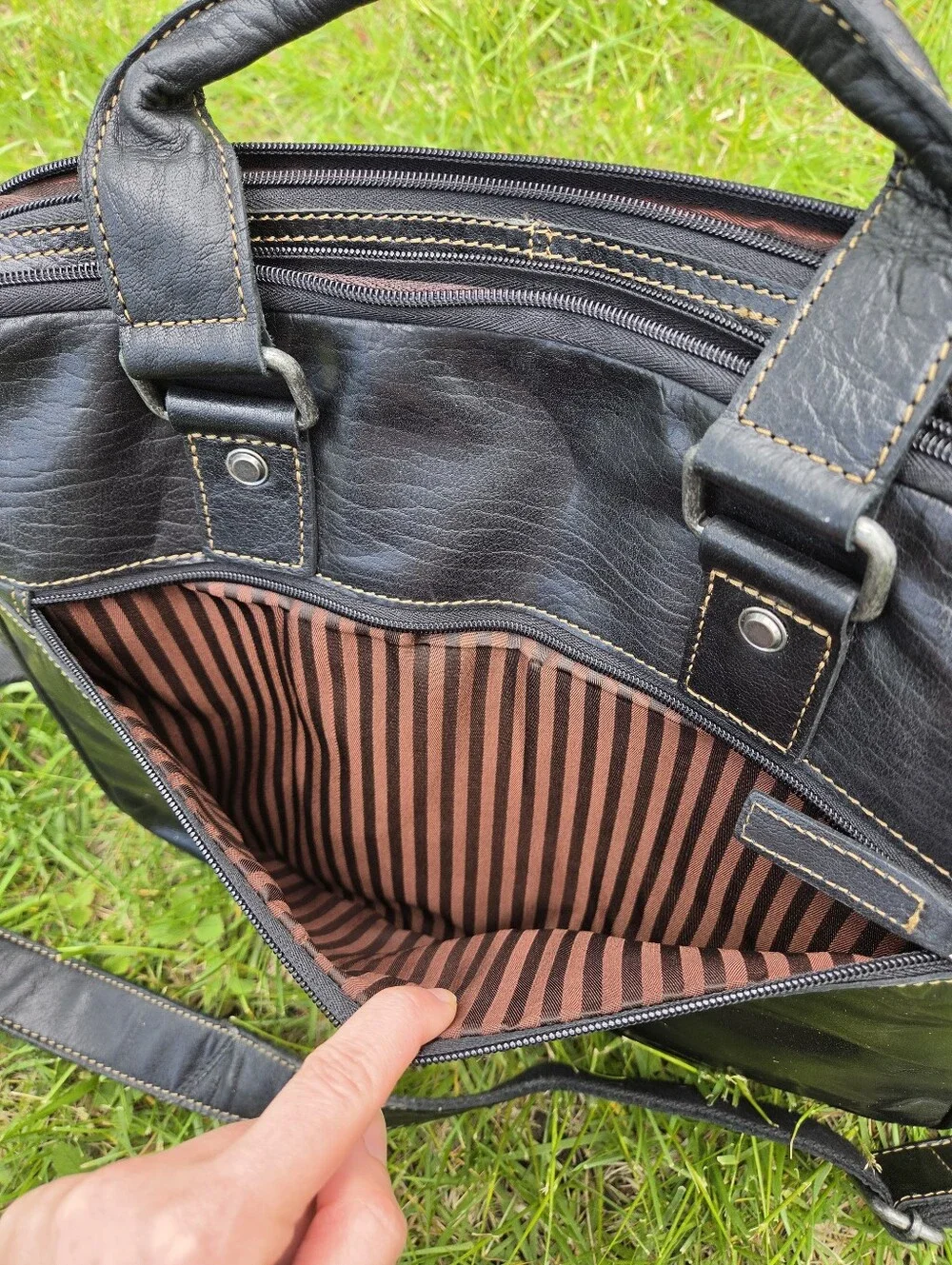 Jack Georges Voyager Professional Leather Briefcase - Black